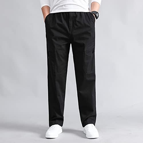 Calça de moletom masculina masculina de moda atlética calça de cargo calças calças calças de moletom preto
