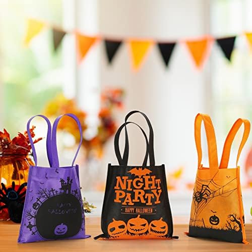 Iziusy 8 PCs Halloween truque ou tratar sacolas não tecidas Sacos de Halloween Candy/Goodie para crianças, sacolas