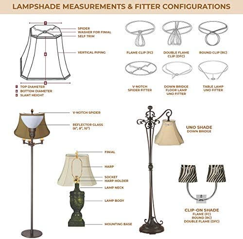 Royal Designs Deep Empire Side Pleat Basic Lamp Shade, casca de ovo, 9 x 18 x 14