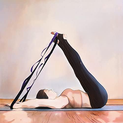Correia de ioga personalizada Muka com 10 loops, cinto de alongamento bordado para flexibilidade fisioterapia