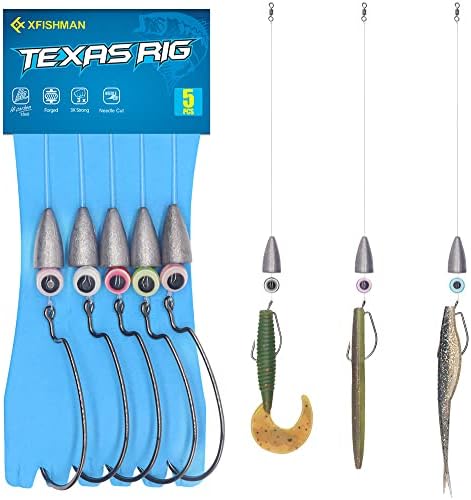 Texas-rigs-for-bass-pescando-líderes-líderes-com-peso-gancho-line-line-kit
