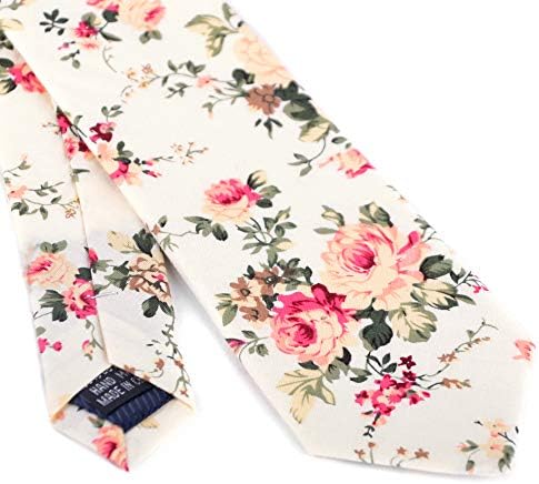 Cotas florais de algodão magro dos homens + laços de casamento e laços de primavera! Gravata floral perfeita