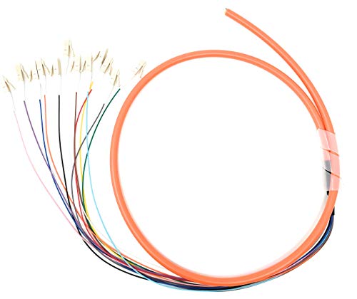 Ultra Spec Spec Cables 12 Strand OM1 62.5/125 Pigtail de fibra LC -UPC multimodo, 1 metro - 1 pacote