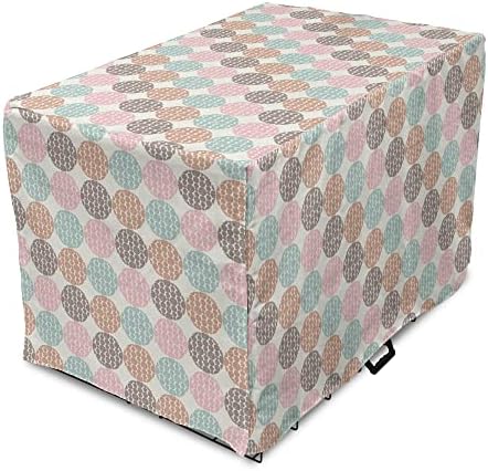 Capa de caixa de caixas de cachorro geométrica lunarável, padrão de bolinhas desenhado à mão com fundo