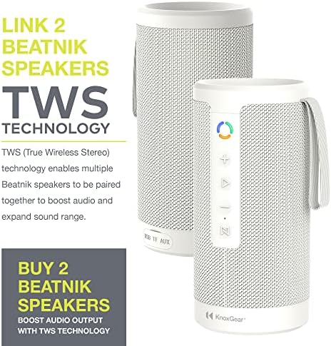 Knox Gear Beatnik Bluetooth alto -falante - falante de dente azul sem fio - TWS emparelhando alto -falantes