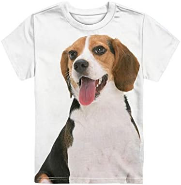 Uzzuhi beagle tee top boys camisetas 3-4 tamanho de manga curta o-pescoço de cachorro