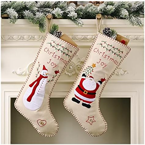 Deflab meias de boneco de neve meias penduradas sacos de presente, decorações de árvores de