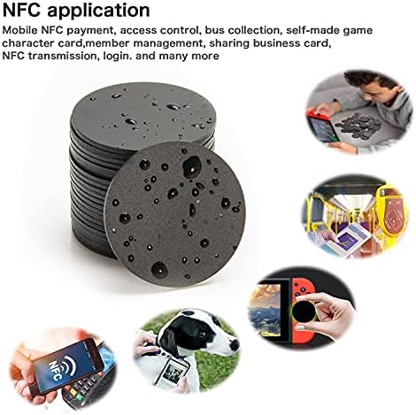 10pcs NTAG 215 NFC Cards NFC Tags, PVC 215 NFC Black Card Diâmetro 25 mm 504 Bytes Memória, NFC 215