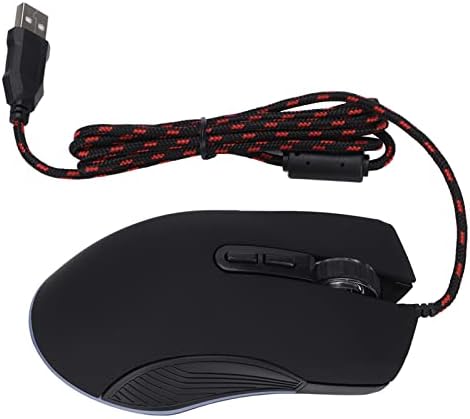 Mouse RGB com fio PUSOKEI, mouse USB com botão 7 para Windows, mouse de laptop PC óptico para OS X, para Linux, Plug and Play