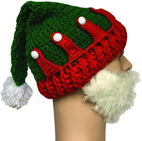 Kafeimali unissex natal de inverno de malha de malhas de crochê chapas de chapéu de santa barbudo