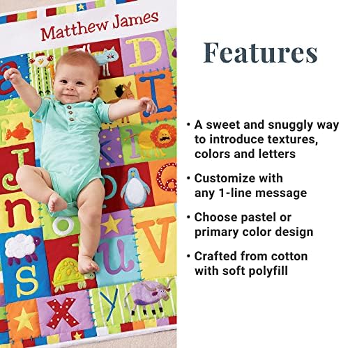 Vamos fazer memórias personalizadas bebês texturizados alfabeto colcha - design de cores pastel - novo bebê