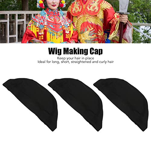 Capas de cúpula de 3pcs, bonés de peruca para mulheres, tampas de peruca elásticas para fabricação de perucas, peruca