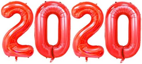 Toyvian 32 polegadas 2020 Número de alumínio Balão Mylar Balloons para o aniversário de casamento