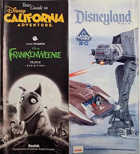 Disneyland Park Conjunto de 8 guias turísticos de mapa com a California Adventure Let It Snow Mickey Star Tours