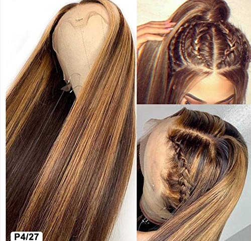 Jyz Destaque reto 13x4 Lace Frente Human Hair Wigs para mulheres negras Cabelo humano virgem brasileiro