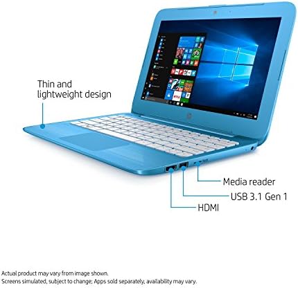 HP Stream 11 11,6 polegadas de alto desempenho laptop azul