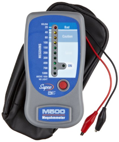 Testador de isolamento supco M500/megohmímetro eletrônico com estojo de transporte suave, 0 a