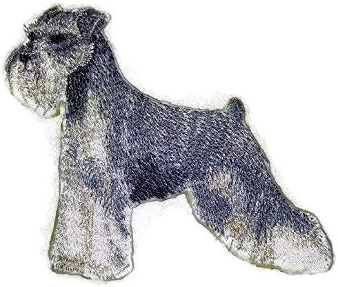 Retratos incríveis de cães personalizados [Schnauzer] Ferro bordado ON/CAW Patch [5,5 x 4] [Feito nos EUA]