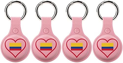I Love Colombia Red Heart Holder para Airtag Key Ring TPU Proteção Caso Caso Localizador Tag para Pets de