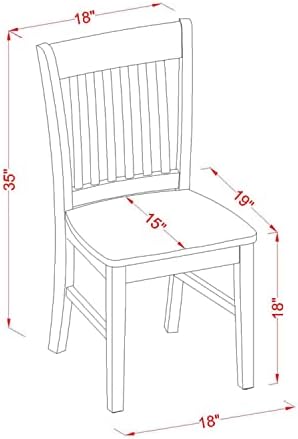 Móveis para o leste oeste NFC-LWH-W Norfolk Cadeira com assento de madeira, médio