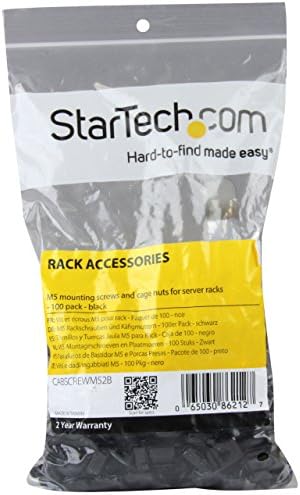 Startech.com M6 Cage Nuts - 50 pacote, preto - M6 porcas de gaiola de montagem para rack de servidor e gabinete