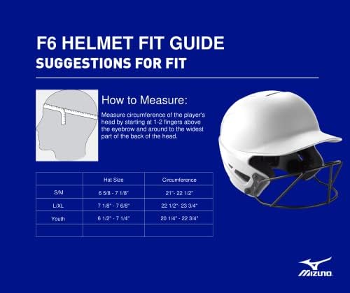 Mizuno F6 Adulto Fastpitch Softball Batting Helmet com máscara