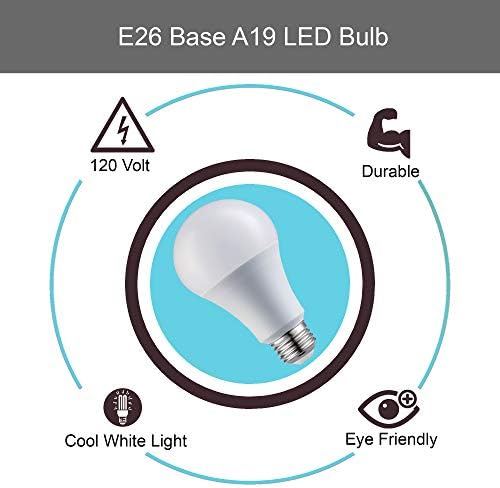 Lâmpadas LED de Iluminação Laborate - Base LED - Base E26, 100W, 1600 lúmens, iluminação branca fria de 4000k - Dimmível, economia de energia para casa externa e interna, iluminação comercial - mais de 80 CRI, vida de 10 anos - 8 -pacote
