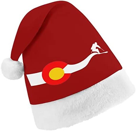 Chapéu de natal de esqui na bandeira do Colorado macio macio de maio gorro engraçado para festa festiva
