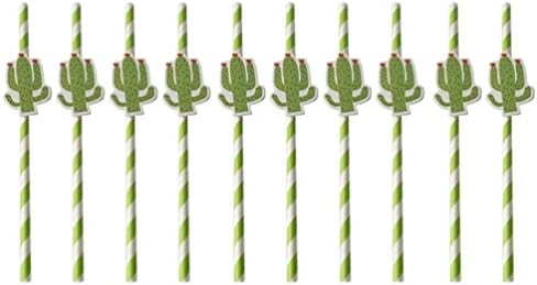 Cabilock Delicate 10pcs Party Decors Straws Straws Declows Decorative Cartoon Cactus Cactus