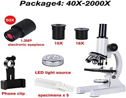 FKSDHDG 640X 1280X 2000X HD Microscópio Biológico Educação Monocular de Estudantes LED LED LEITOR