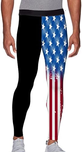 Calças de compressão de bandeira americana de Zimperad, Treinamento de exercícios BJJ Spats, Leggings esportivos