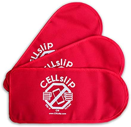 Cellslip - Bolsa de telefone celular de bloqueio de sinal RFID - 4 3/4 x 10 1/8 - 3 pacote, vermelho
