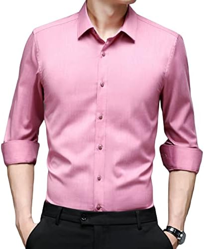 Moda de lapela de moda masculina camisa de negócios de negócios de vestido profissional de luz