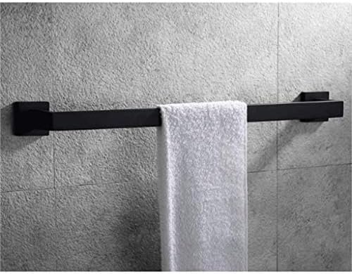 Slsfjlkj premium aço inoxidável barra de toalha preta toalha de toalha montada haste de toalha para banheiro, preto fosco