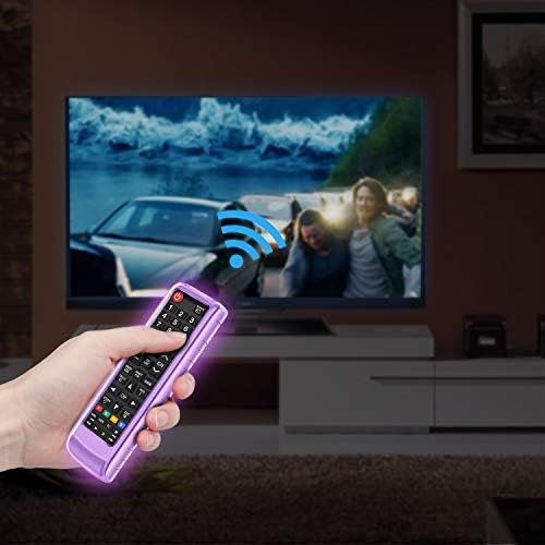 Case de silicone de casebot para a tampa de choques de choque Samsung TV Remote, leve à prova de choque para Samsung BN59-01315A BN59-01199F AA59-00666A BN59-01301A Remoto Remoto, Púrpura no escuro