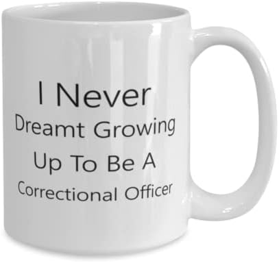 Oficial correcional Caneca, eu nunca sonhei crescendo para ser um oficial correcional, idéias de presentes únicas