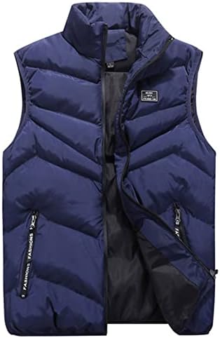 Wenkomg1 Colete de bobo de inverno para homens, casaco leve com zíper de esqui com zípeira de