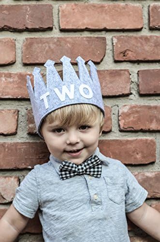 Segundo Two Annor Baby Boy Grey White Party Crown Hat