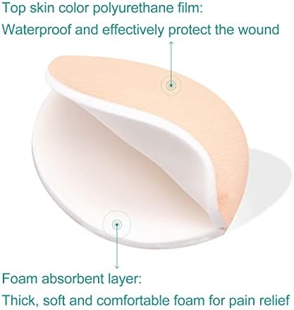 DiMora Heel Coam Medress, almofadas hidrofílicas não adesivas, altamente absorventes 5,5 x 4 no pacote de 5 molho à prova d'água para cuidados com a ferida