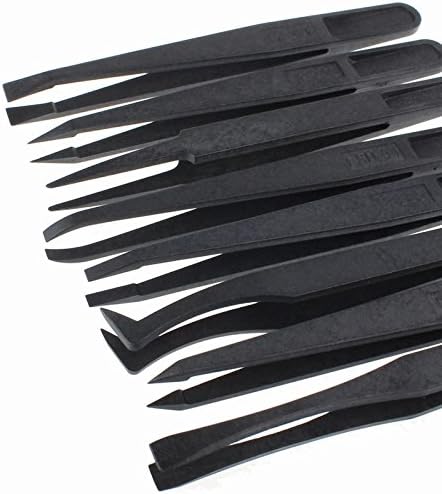 Conjunto de Esfinge de 8 PCs Tweezer de plástico 4,25 112mm Anti-estático à prova de ácido Jóias Tweezers