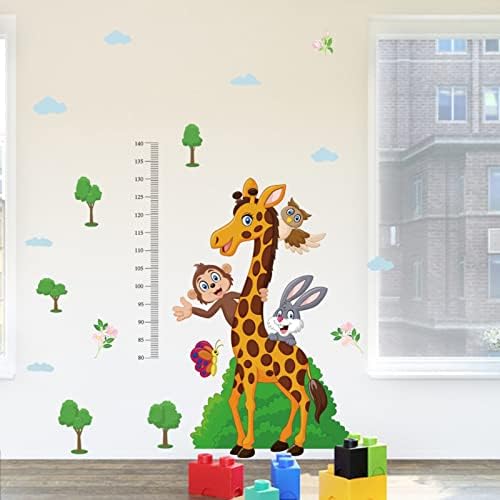 Cartões de anúncio de bebê girafa coelho altura adesiva infantil decoração de quarto altura adesiva de parede infantil quarto de estudo decoração de parede adesiva de parede de jardim de infância de decoração de parede de aula granadas