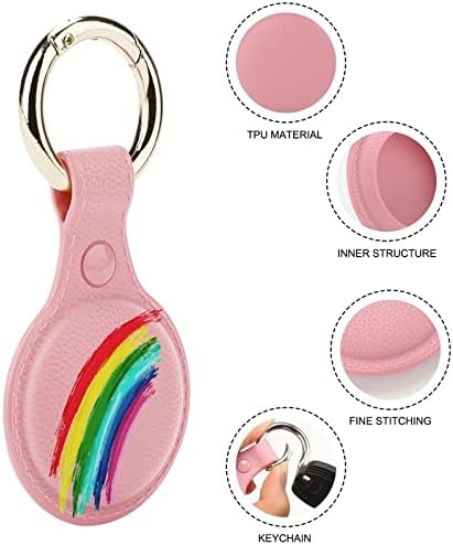 Beleza Rainbow Holder for Airtag Key Ring TPU Proteção Caso Locator Tag para Pets de bagagem de carteira