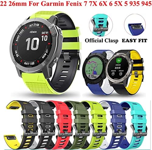 Teysha Quickfit WatchBand 26 22mm Strap para Garmin Fenix ​​7 7x Watch EasyFit Wrist para Garmin Fenix ​​6 6x 5x 5 3HR Forerunner 935 945