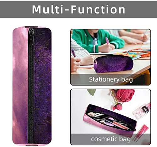 Caixa de lápis Guerotkr, bolsa de lápis, capa de caneta, lápis estética da bolsa, padrão de flor de flor de lavanda roxa padrão