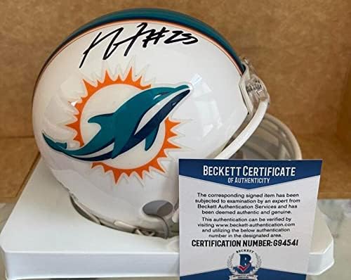 Xavien Howard Miami Dolphins assinou mini capacete autografado Beckett