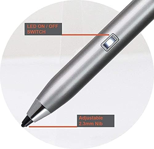Caneta de caneta ativa de ponto fino de prata broonel - compatível com pavilhão hp x360 14 -dy0002na 14 laptop