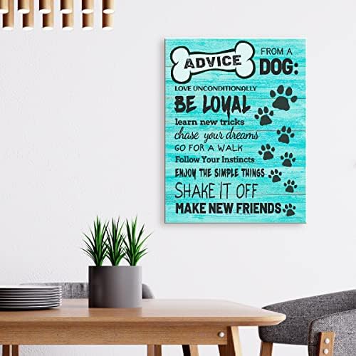 Listngbo Conselho de uma tela de arte de parede de cachorro, cão engraçado dizendo a decoração