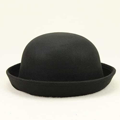 Meninos de chapéu largo largo com cordão cacheado largura chapéus de feltro chapé de balde elegante retro unissex