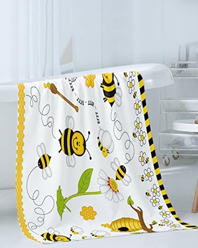 Toalhas de banho pakiinno Conjunto de toalhas macias absorventes abelhas fofo de mel fofo de favo de