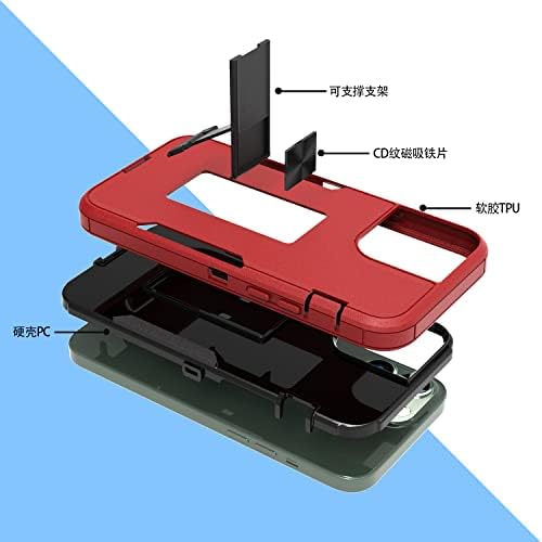 Supwall projetado para o iPhone 12 Kickstand Case com o trabalho de proteção de gotas de grau militar com montagem magnética de carros, estojo híbrido à prova d'água à prova de poeira